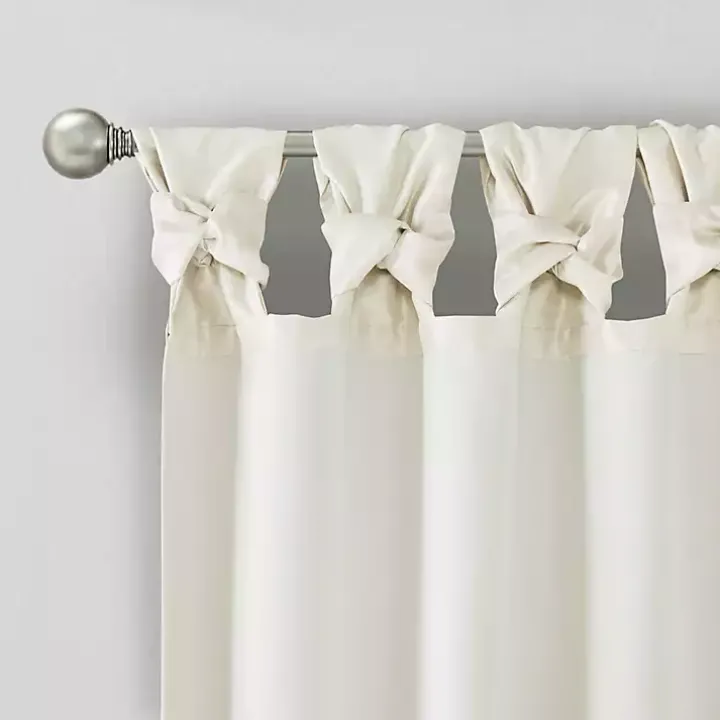 White Twist Top Curtain Panel, 95 in.