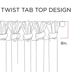 White Twist Top Curtain Panel, 95 in.