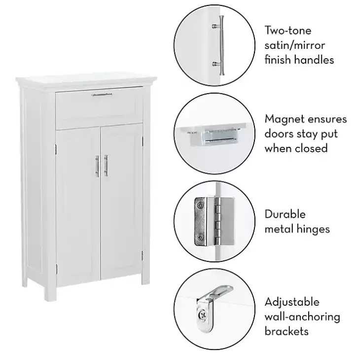 White Two-Door Top Shelf Cabinet