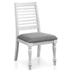 White Upholstered Claire Dining Chairs, Set of 2