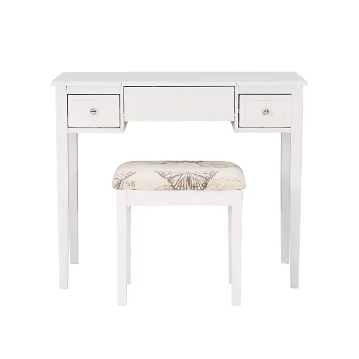 White Virginia Butterfly 2-pc. Vanity Set