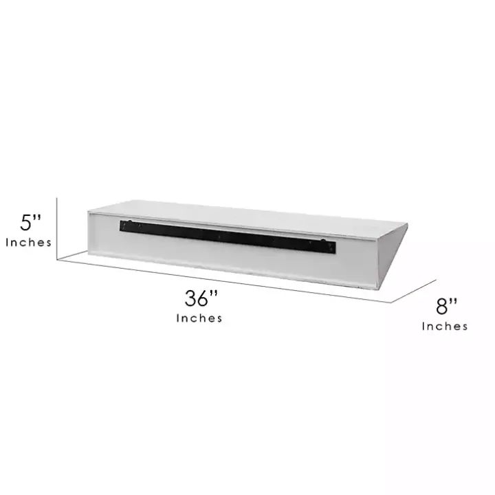 White Wedge Wood Large Floating Shelf