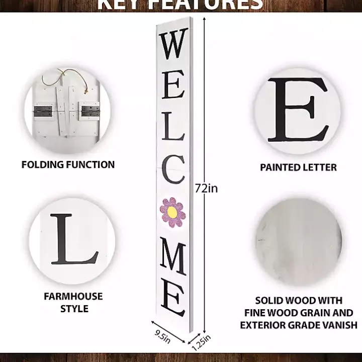 White Welcome Spring Porch Board