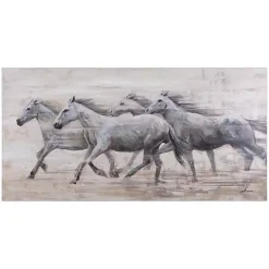 White Wild Horses Canvas Art Print