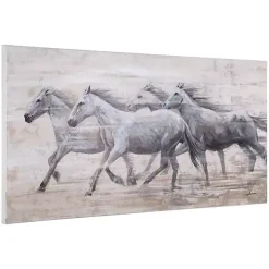 White Wild Horses Canvas Art Print