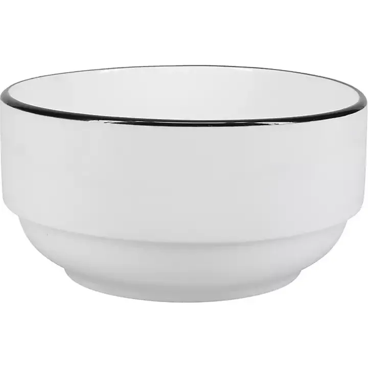 White with Black Rims 16-pc. Dinnerware Set