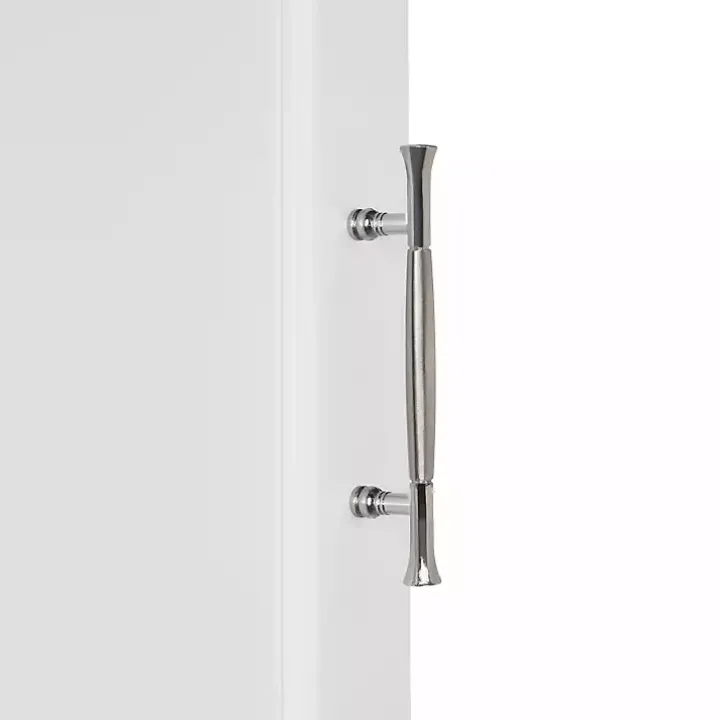 White Wood 2-Door Open Shelf Wall Cabinet