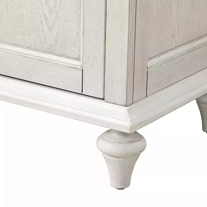 White Wood Glass Door Sideboard Cabinet