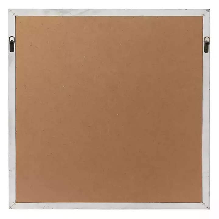 White Wood Lattice Overlay Mirror