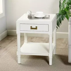 White Wood Layla Accent Table