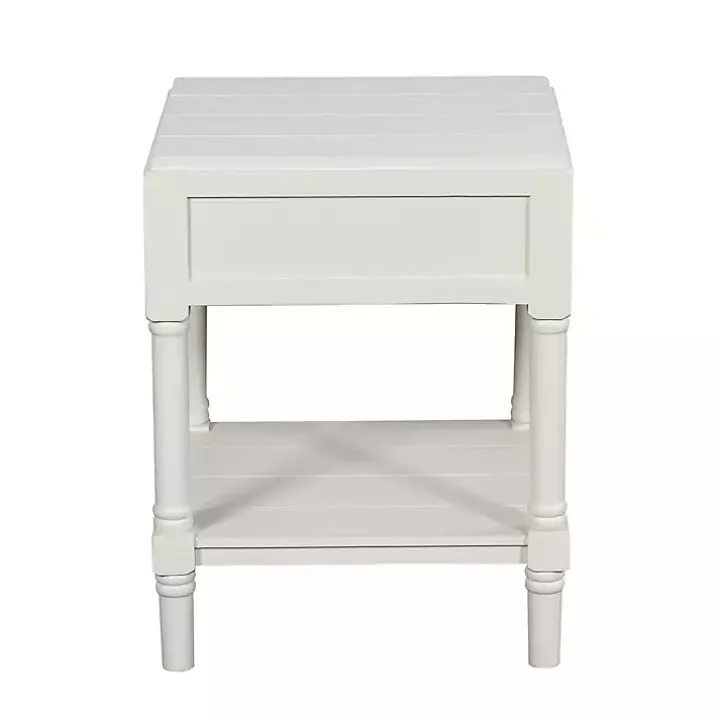 White Wood Layla Accent Table