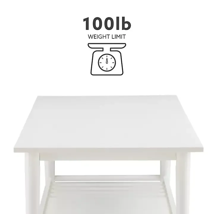 White Wood Midcentury Coffee Table