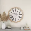 White Wood Scalloped Frame Wall Clock