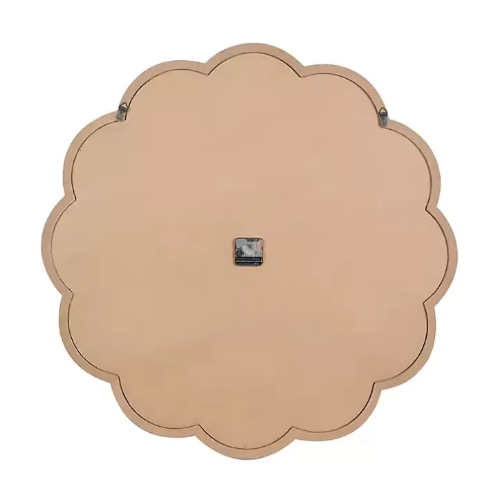 White Wood Scalloped Frame Wall Clock