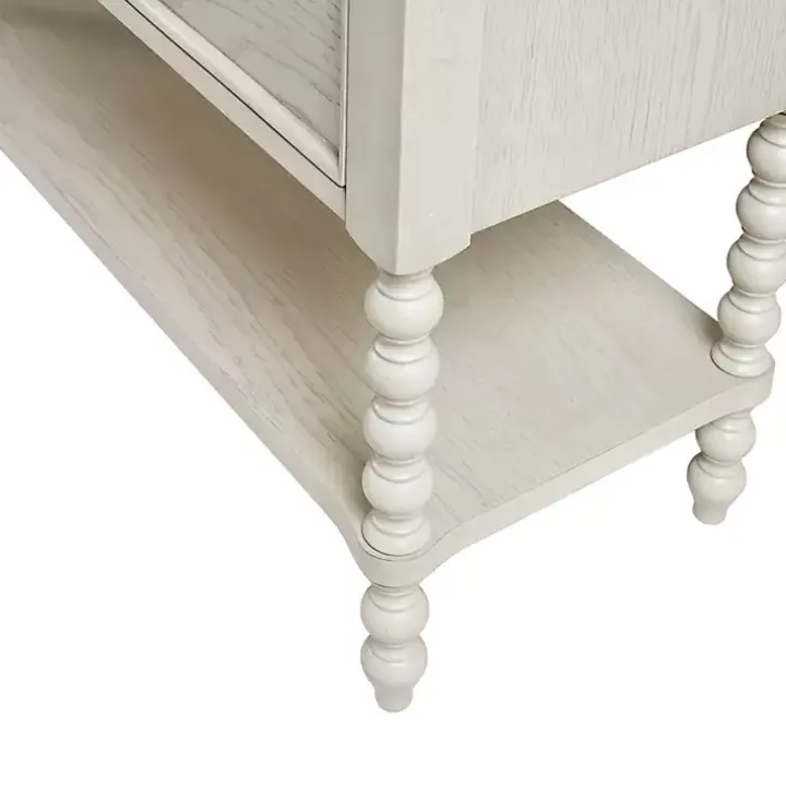 White Wood Turned Legs 2-Drawer Chest
