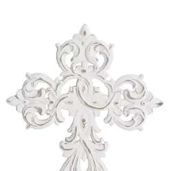 White Wood Wall Cross Wall Plaques, Set of 3