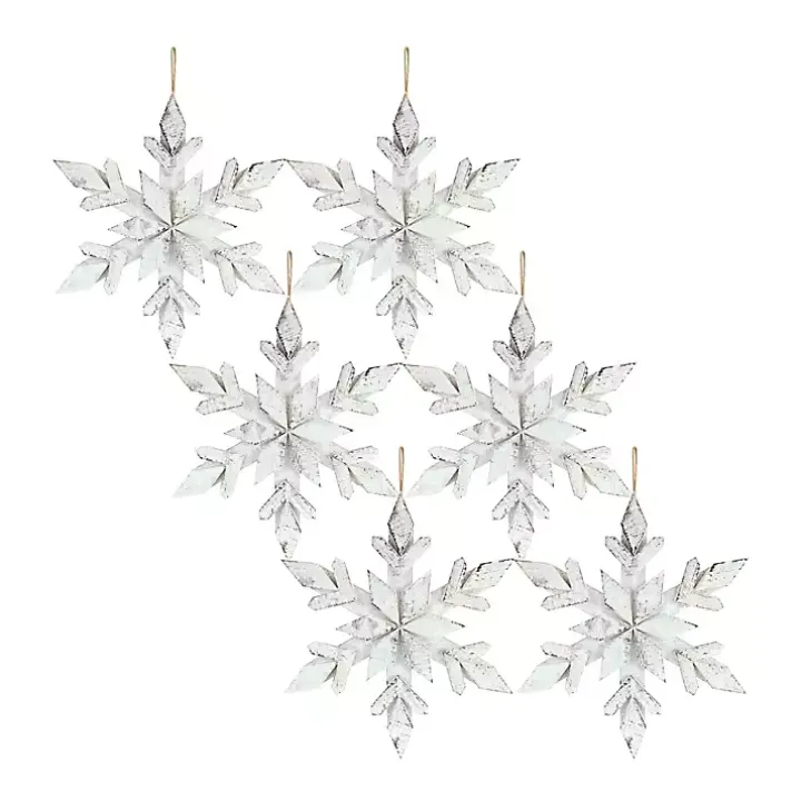 White Wooden Snowflake 6-pc. Ornament Set