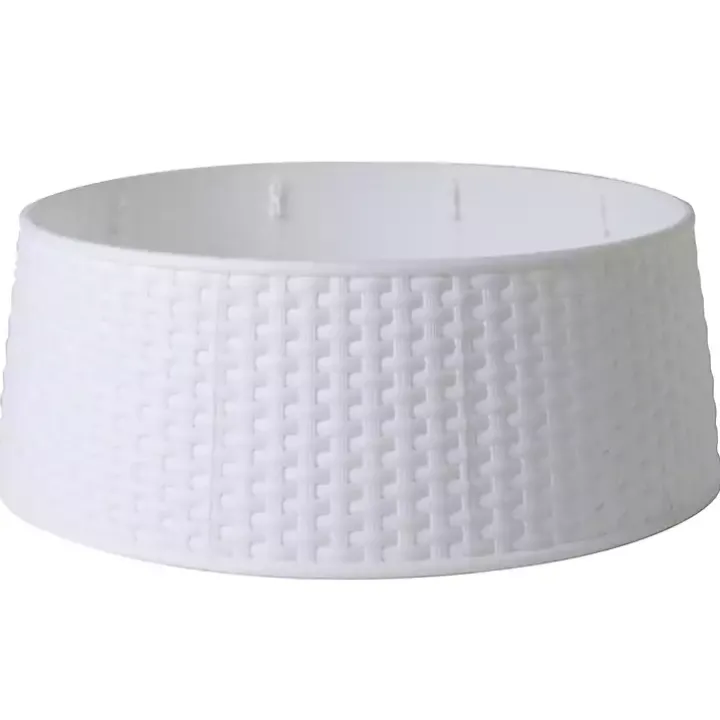 White Woven Rattan Tree Collar