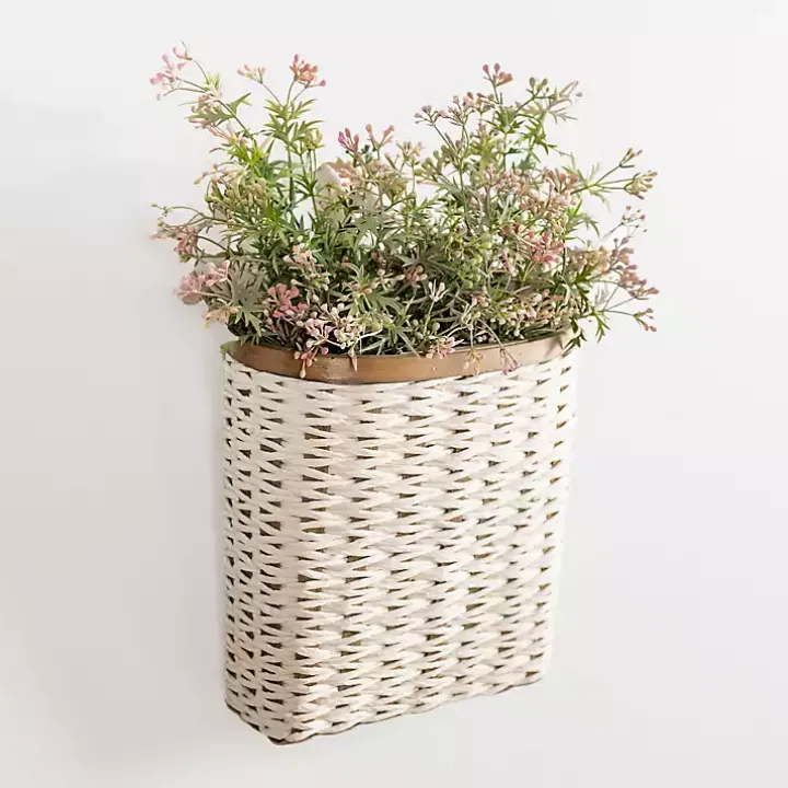 White Woven Wall Pocket