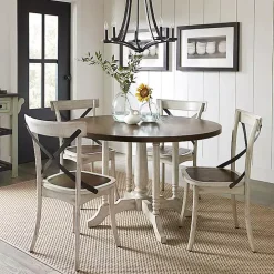 White X-Back Wooden Dining Chairs, Set of 2