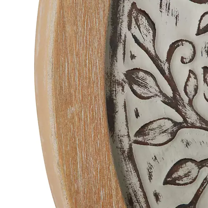 Whitewashed Bronze Tree Framed Wall Plaque