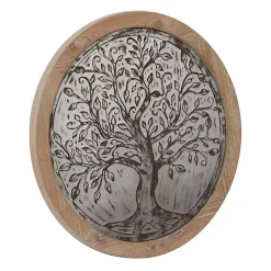 Whitewashed Bronze Tree Framed Wall Plaque