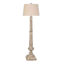 Whitewashed Brown Resin Floor Lamp