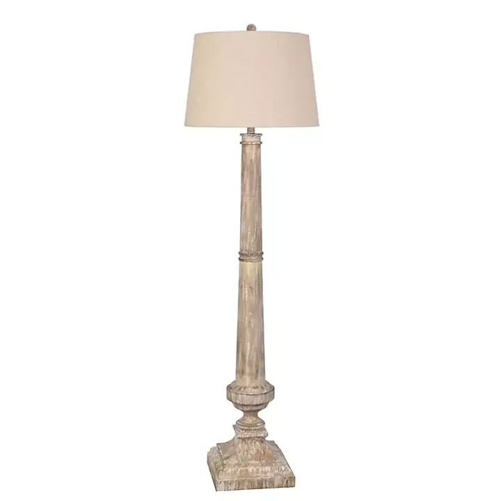Whitewashed Brown Resin Floor Lamp
