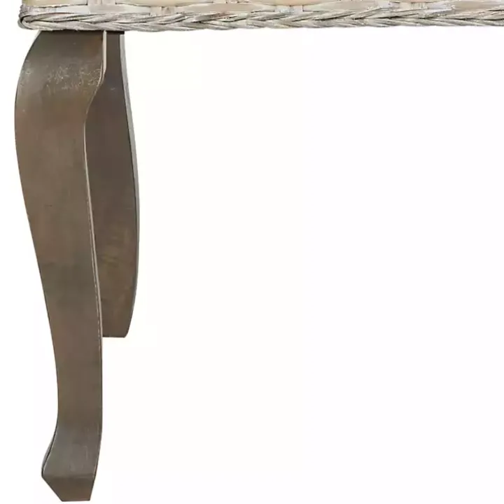 Whitewashed Kubu Rattan Dining Chairs, Set of 2