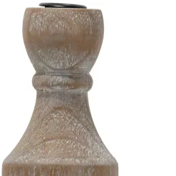 Whitewashed Wood Taper Candle Holder, 9 in.