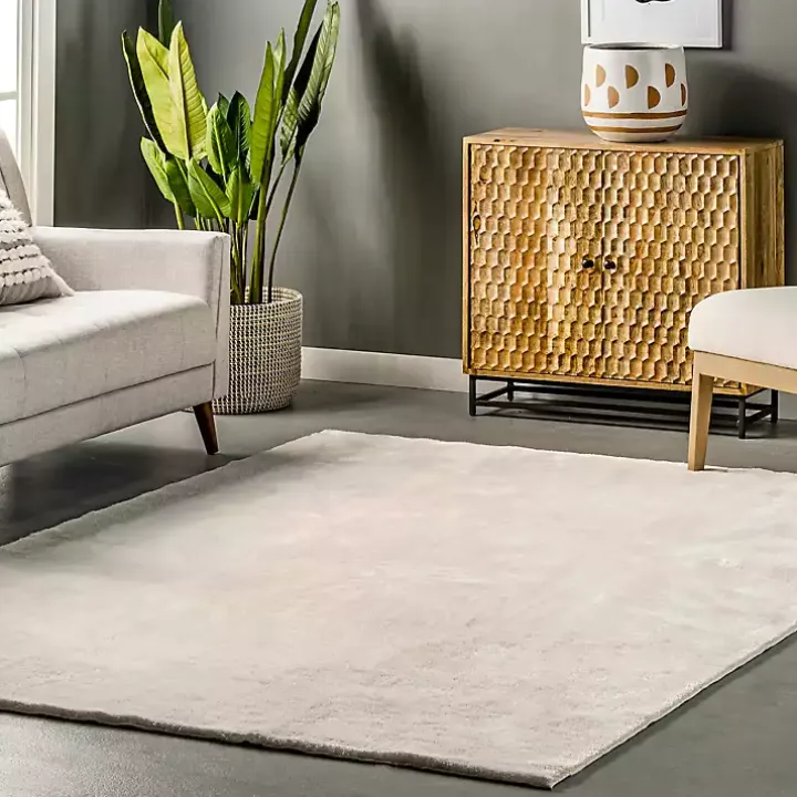 Whitlow Ivory Shag Washable Area Rug, 6x9