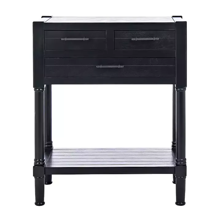 Wilbert 3-Drawer Black Console Table