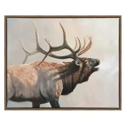 Wild Elk Framed Canvas Art Print