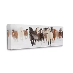 Wild Winter Horses Canvas Art Print, 48x20 in.