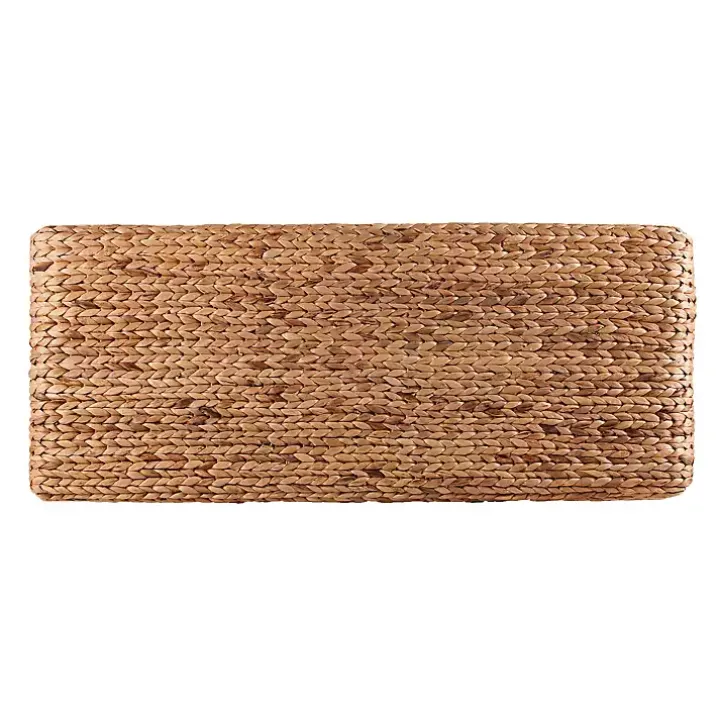 Wiley Woven Hyacinth Bench with White Base