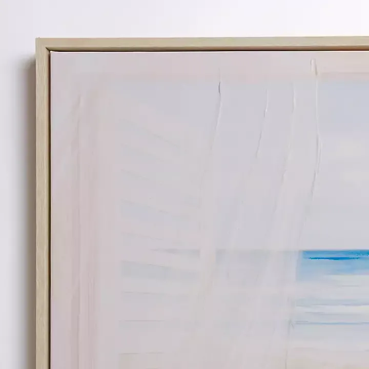 Window with a Beach View Framed Canvas Art Print