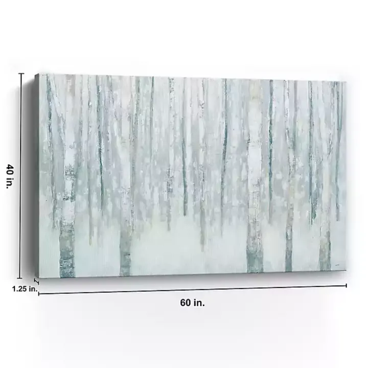 Winter Blue Birch Canvas Art Print, 60x40 in.