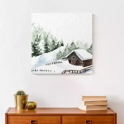 Winter Cabin Canvas Art Print