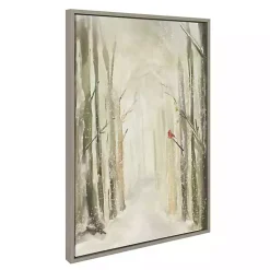 Winter Forest Landscape Framed Canvas Art Print
