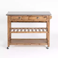 Wire Brush Sonoma Drop Leaf Kitchen Island
