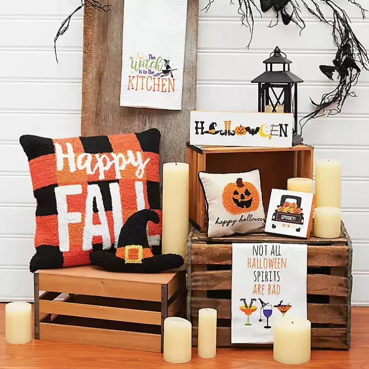 Witch Hat Shaped Halloween Throw Pillow