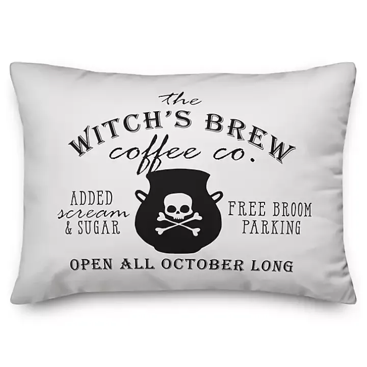 Witch's Brew Coffee Co Halloween Pillow