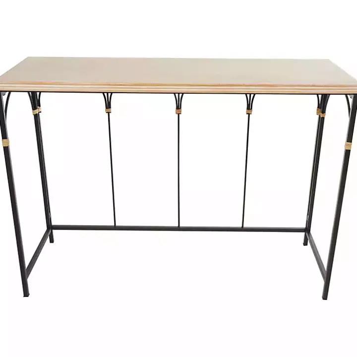 Wood and Metal Arches Console Table