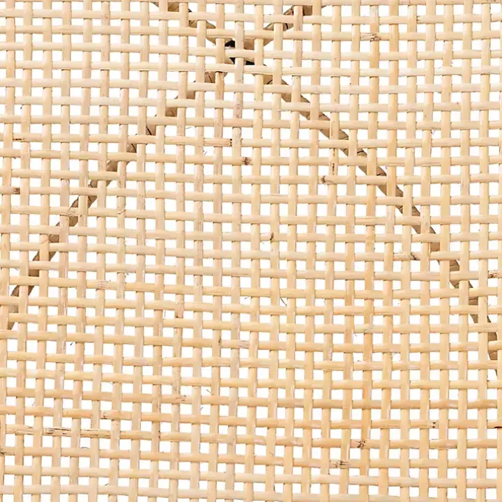 Wood and Rattan Flared Dining Chairs, Set of 2