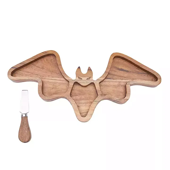 Wood Bat Serving Board with Spreader