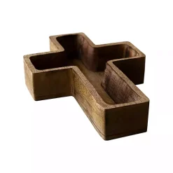 Wood Cross Shaped Decorative Bowl
