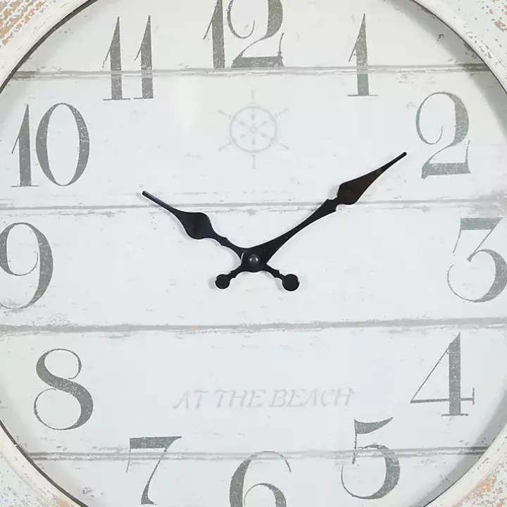 Wood Ship Wheel Wall Clock
