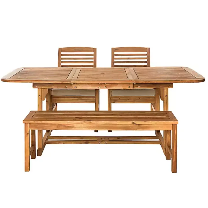 Wood Slat Back 4-pc. Outdoor Dining Set