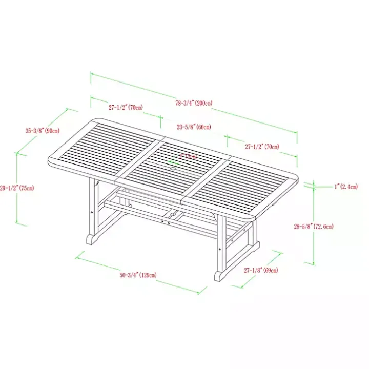 Wood Slat Back 4-pc. Outdoor Dining Set