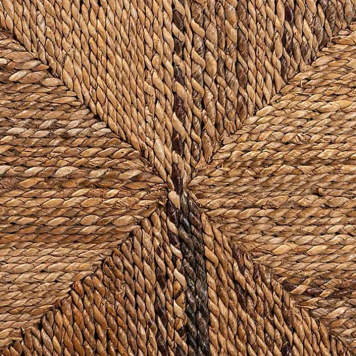 Woven Banana Fiber and Mahogany Dining Chair